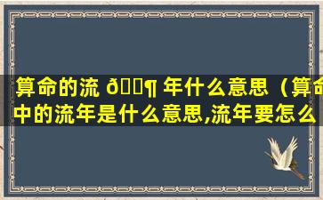 算命的流 🐶 年什么意思（算命中的流年是什么意思,流年要怎么算）